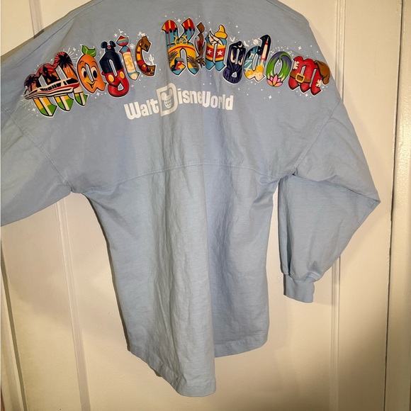 Disney Adults Spirit Jersey Blue Magic Kingdom Characters - Picture 2 of 5